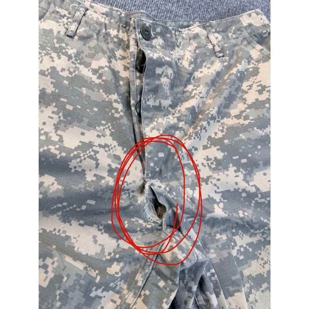 US Army Combat Uniform ACU Digital Camo Cargo Pants Large Regular Ripstop Mens